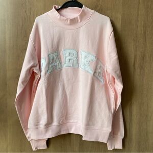 Parke Pink Crewneck Sweatshirt with White Appliqué